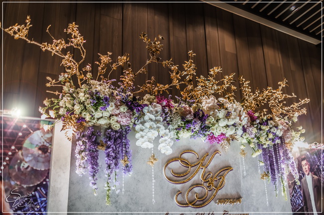 南方莊園婚禮佈置-里昂宴會廳『華麗時尚風-紫白金色』婚禮...1060416