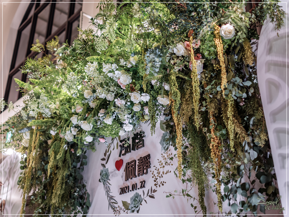 桃園中壢婚禮佈置,皇家薇庭綠堤花園婚禮佈置,森林自然風婚禮,花園綠植婚禮,主題婚禮客製設計,Sogood Wedding