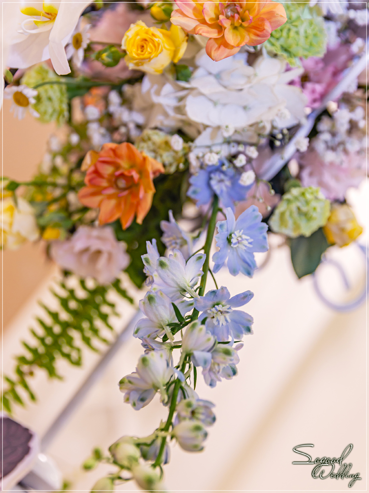 桃園中壢婚禮佈置,花田盛事凡爾賽廳婚禮佈置,美式婚禮,浪漫花園風婚禮,愛情故事婚禮,手繪風婚禮,主題婚禮客製設計,Sogood Wedding