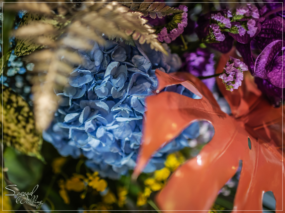 桃園中壢婚禮佈置,尊爵國際廳婚禮佈置,梵谷向日葵婚禮,奇幻花園婚禮,繽紛花店婚禮,熱帶夏夜婚禮,主題婚禮客制設計,Sogood Wedding