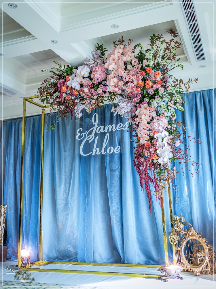 桃園中壢婚禮佈置,揚昇婚禮佈置,揚昇VIP石竹廳嘉蘭廳婚禮佈置,時尚證婚拱門,美式婚禮,主題婚禮客製設計,Sogood Wedding