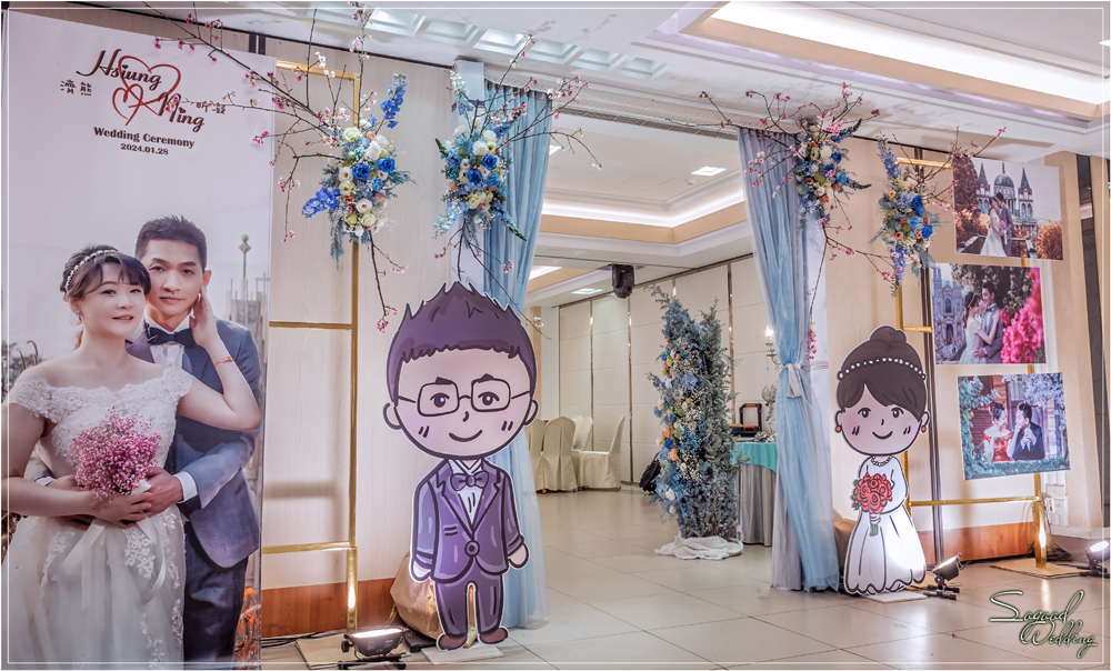 桃園中壢婚禮佈置,香江婚禮佈置,時尚浪漫風婚禮佈置,證婚拱門,相片框佈置,層次背板婚禮,主題婚禮客制設計,Sogood Wedding