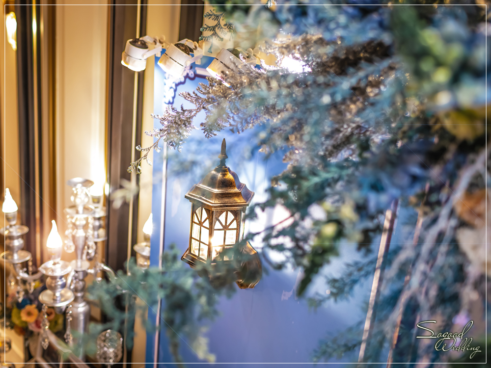 桃園中壢婚禮佈置,皇家薇庭威尼斯廳婚禮佈置,時尚浪漫風婚禮佈置,藍色雪景之戀婚禮,層次背板婚禮,主題婚禮客制設計,Sogood Wedding