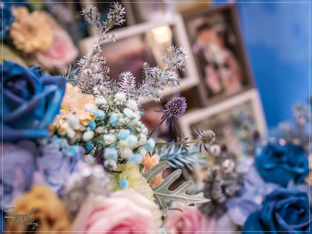 桃園中壢婚禮佈置,皇家薇庭威尼斯廳婚禮佈置,時尚浪漫風婚禮佈置,藍色雪景之戀婚禮,層次背板婚禮,主題婚禮客制設計,Sogood Wedding