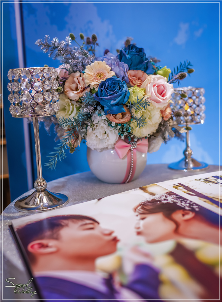 桃園中壢婚禮佈置,皇家薇庭威尼斯廳婚禮佈置,時尚浪漫風婚禮佈置,藍色雪景之戀婚禮,層次背板婚禮,主題婚禮客制設計,Sogood Wedding