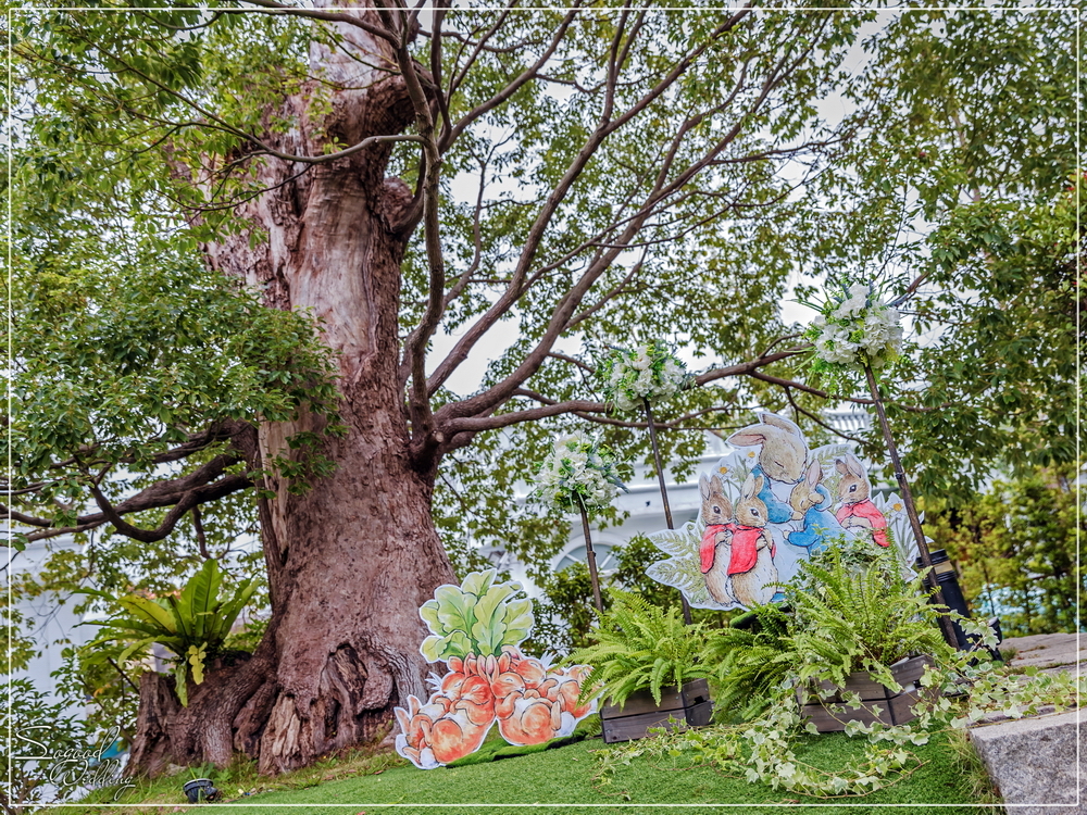 桃園中壢婚禮佈置,青青格麗絲凱特廳婚禮佈置,彼得兔婚禮佈置,戶外自然浪漫風婚禮,主題婚禮客製設計,Sogood Wedding