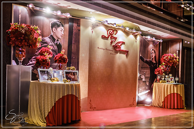 桃園頤品飯店婚禮佈置-3樓『時尚華麗風-紅金色』婚禮...1060115