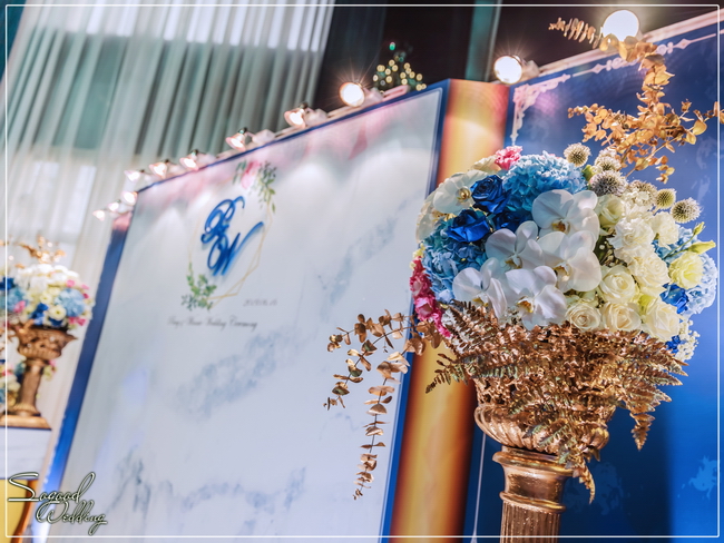 皇家薇庭婚禮佈置-法藍新廳『時尚宮廷風-藍紫金色』婚禮...1080323