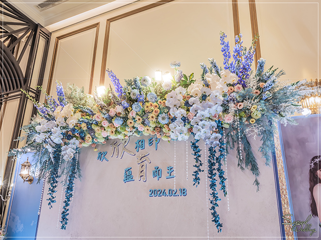 皇家薇庭婚禮佈置-威尼斯廳『時尚浪漫風-深淺藍白粉色』婚禮...1130218