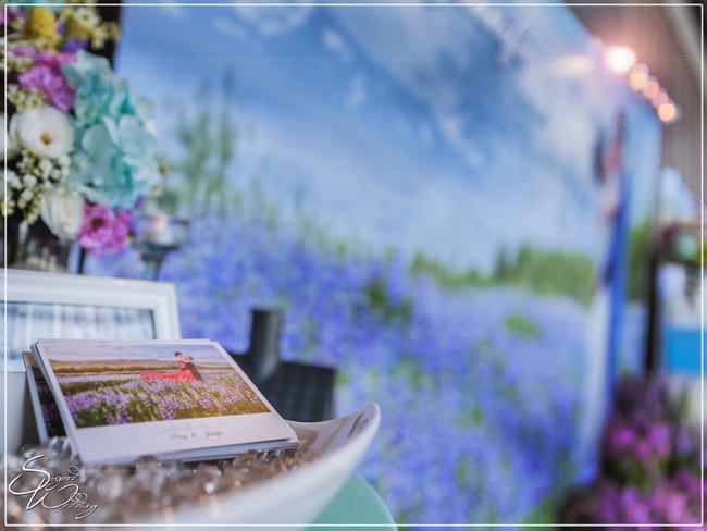 南方莊園婚禮佈置-里昂宴會館艾菲爾廳『冰島自然戶外風-藍紫白色』婚禮...1061022