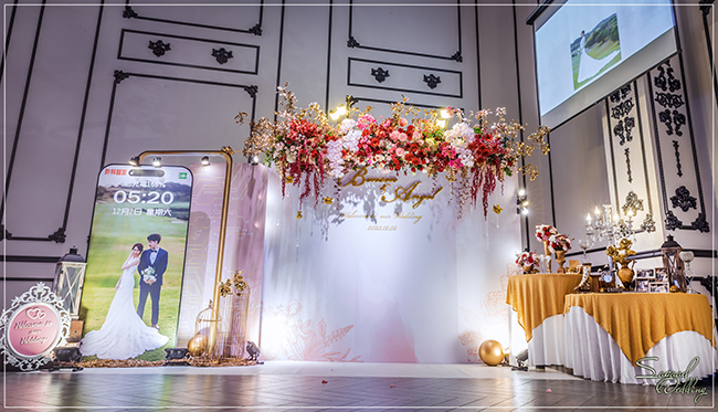 八德彭園婚禮佈置-FG廳『時尚巴洛克＆IPHONE-紅粉金色』婚禮...1121202